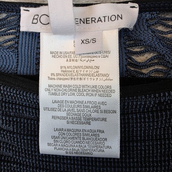 BCBGeneration Dress Womens XS/S Blue Cloudy Sky Knit Bodycon Short Sleeve - Picture 4 of 11